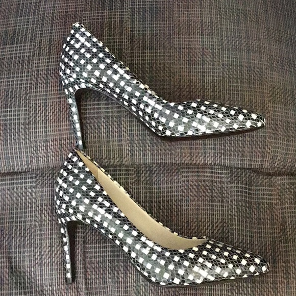 Cole Haan black white gingham print pumps - Picture 3 of 8